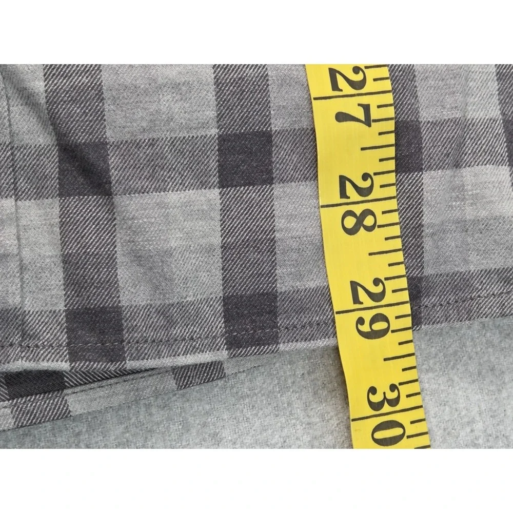 Banana‎ Republic Luxe Flannel Slim Fit Button Down Gray Check Mens XL Comfort